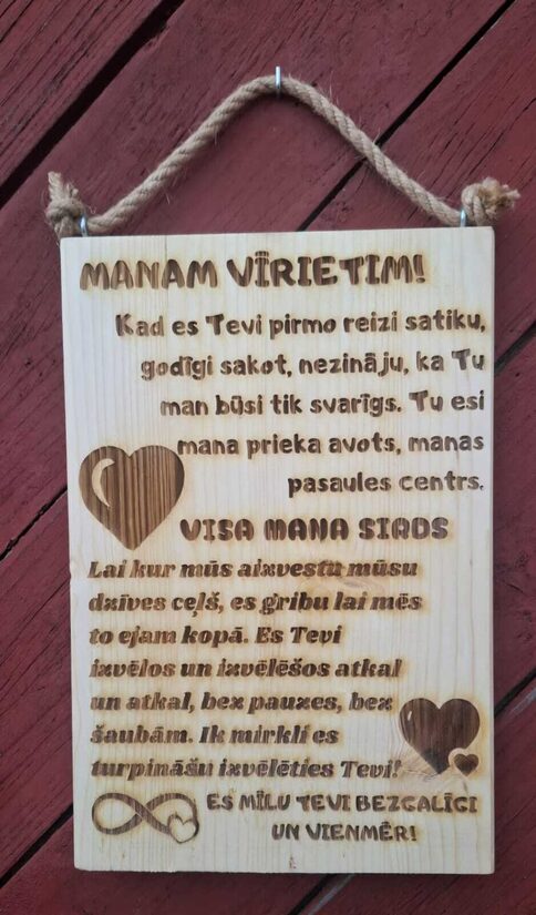 Plāksne "Manam vīrietim"